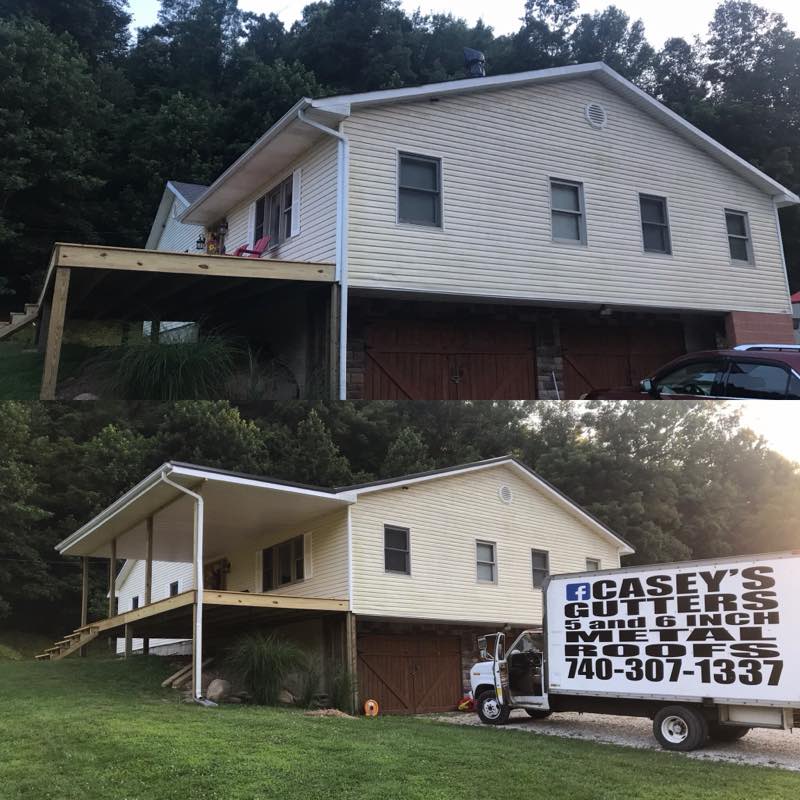 Casey&rsquo;s continuous gutters, and metal roofs. work photo